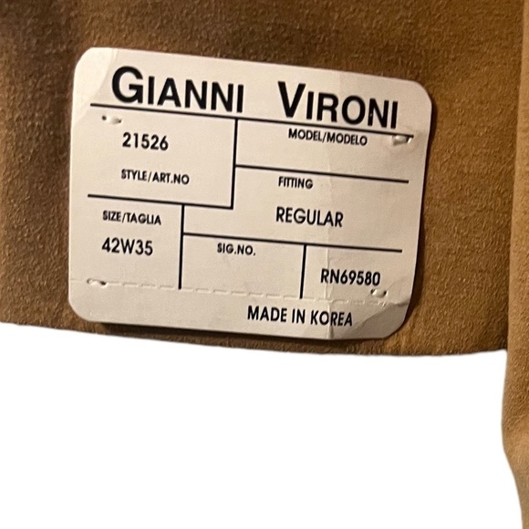 Gianni Vironi Mandarin Collar Super 100's 100% Fine Polyester Blazer - Picture 5 of 10